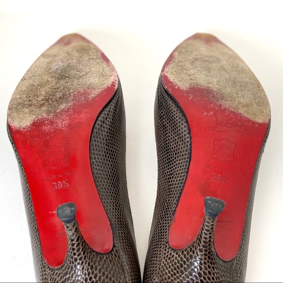 Christian Louboutin Brown Snake Skin Heels